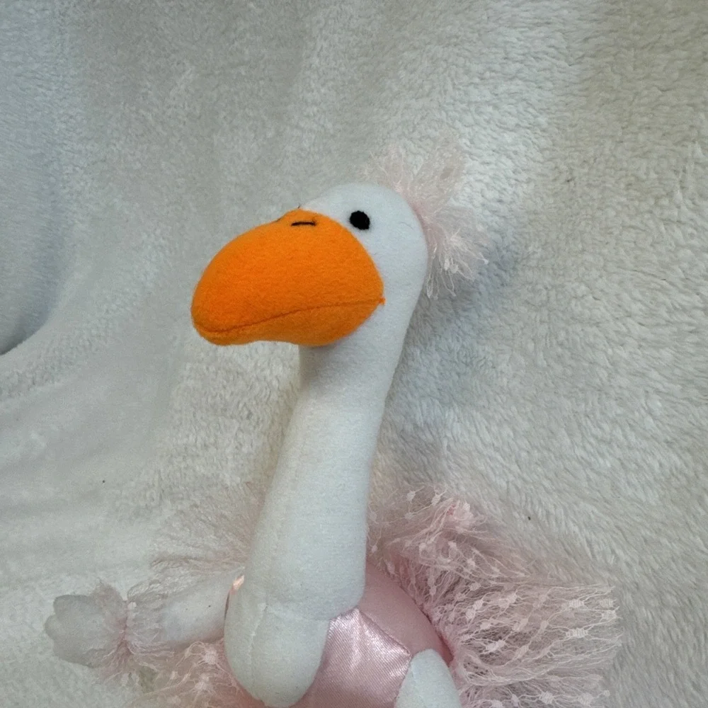 Russ Berrie Olivia Ostrich Ballerina Plush Pink Tutu White Bird 7419